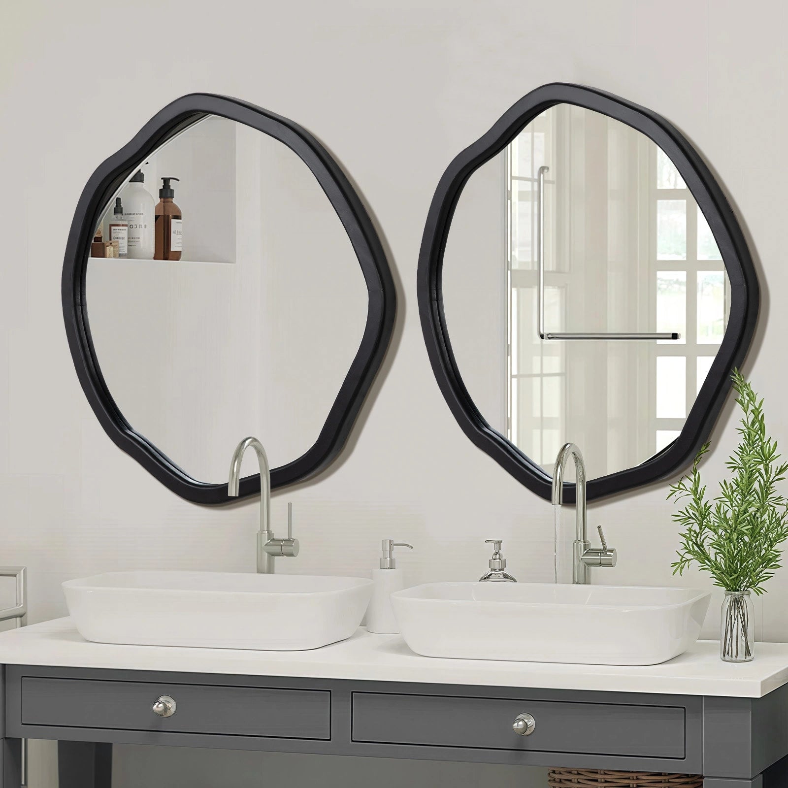 Round Wood Mirror 24 Inch Circle Wall Mirror