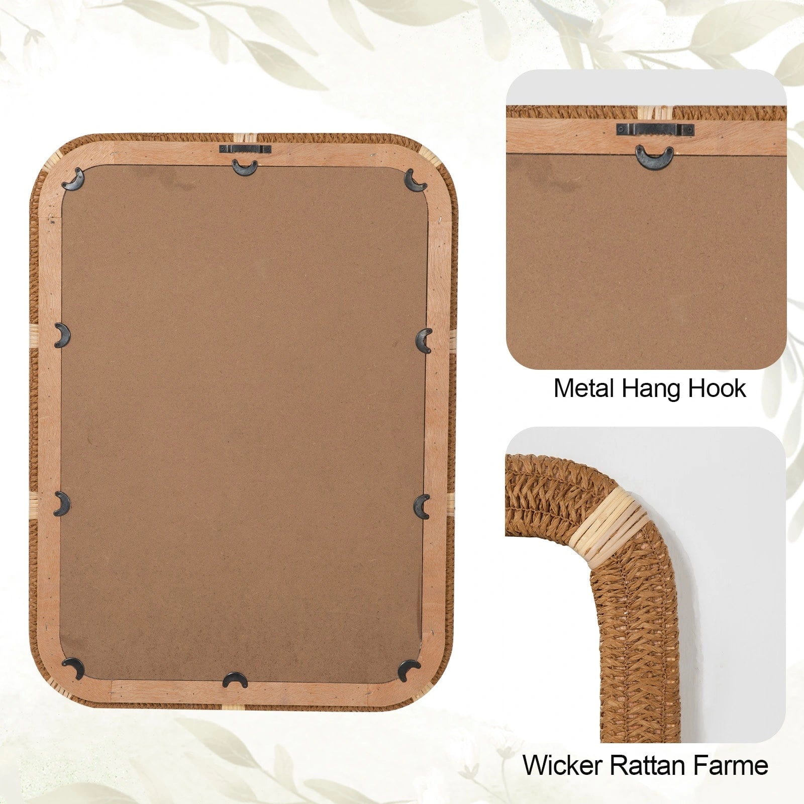 ULIKE Rattan Mirror for Wall