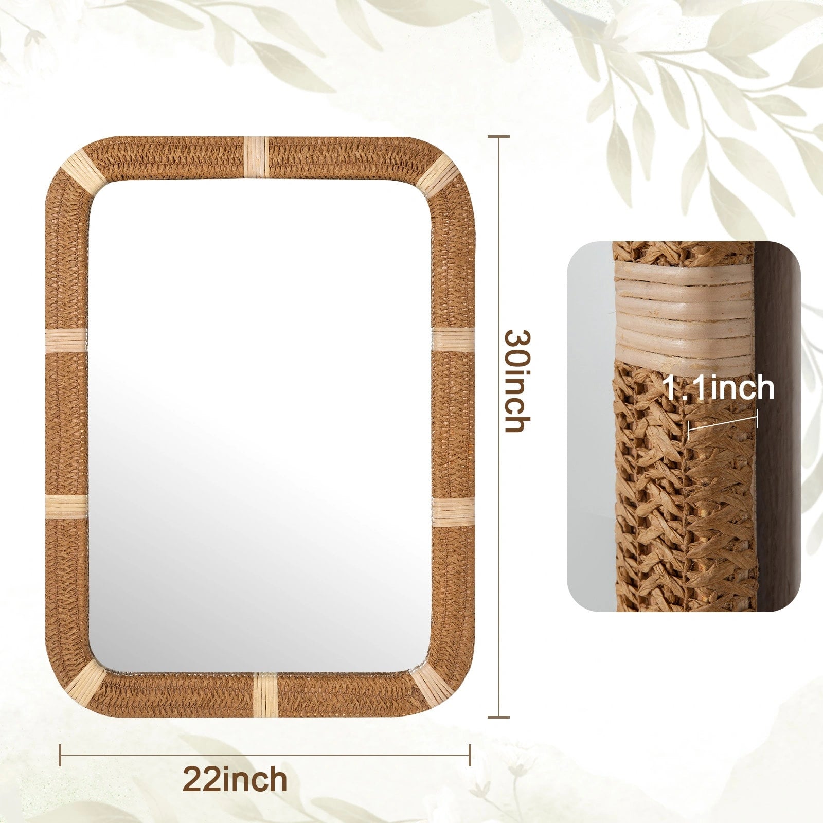 ULIKE Rattan Mirror for Wall