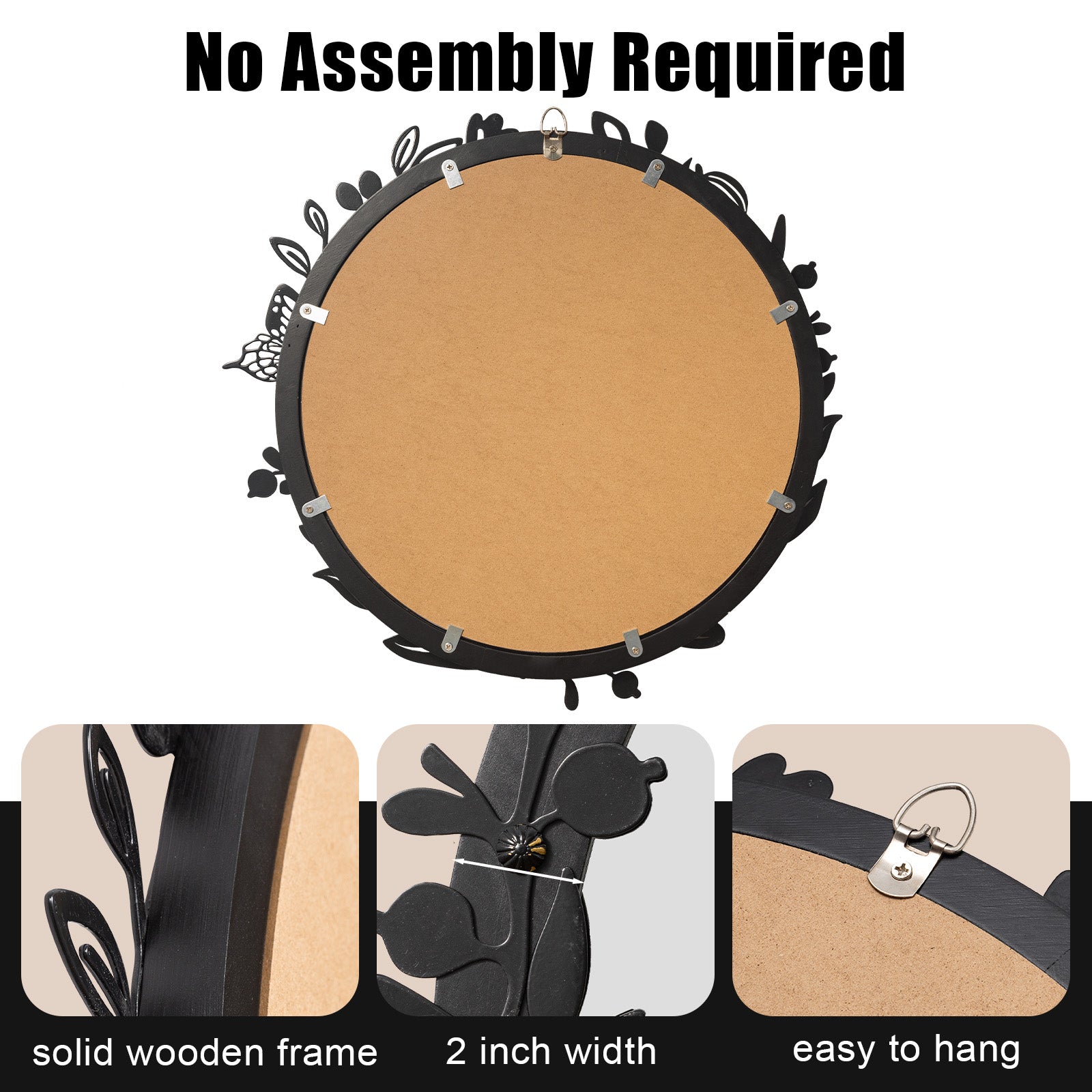 blue page Decorative Round Mirror for Wall Decor