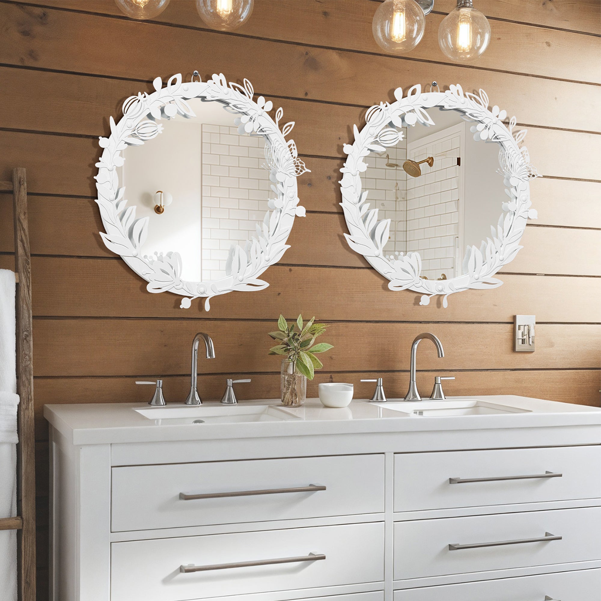 blue page Decorative Round Mirror for Wall Decor