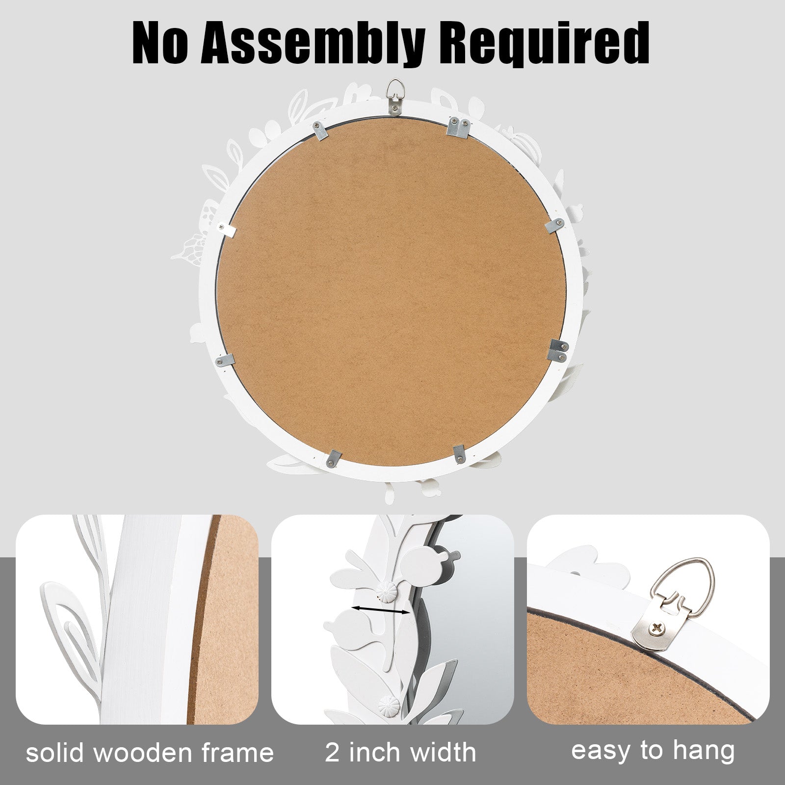 blue page Decorative Round Mirror for Wall Decor