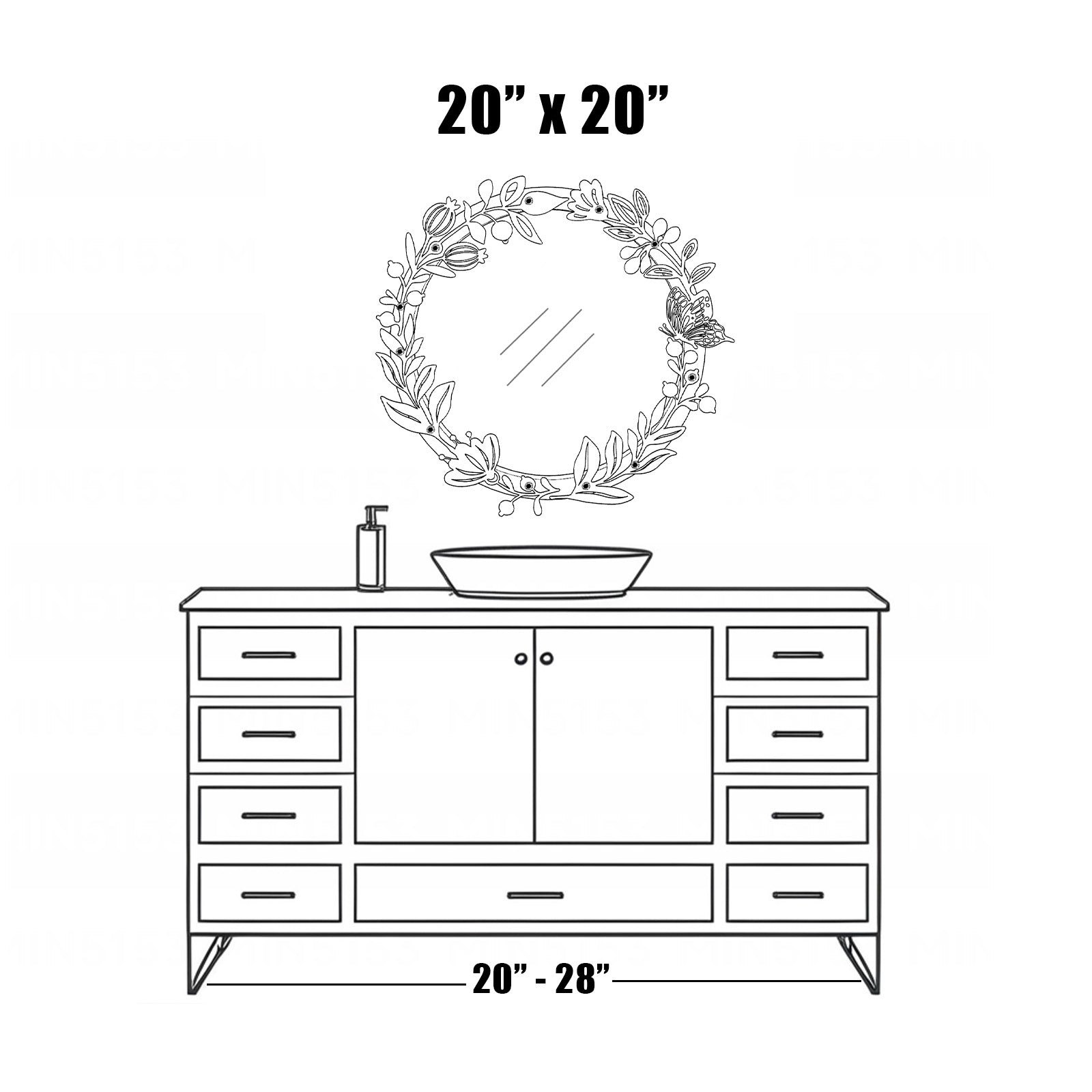 blue page Decorative Round Mirror for Wall Decor