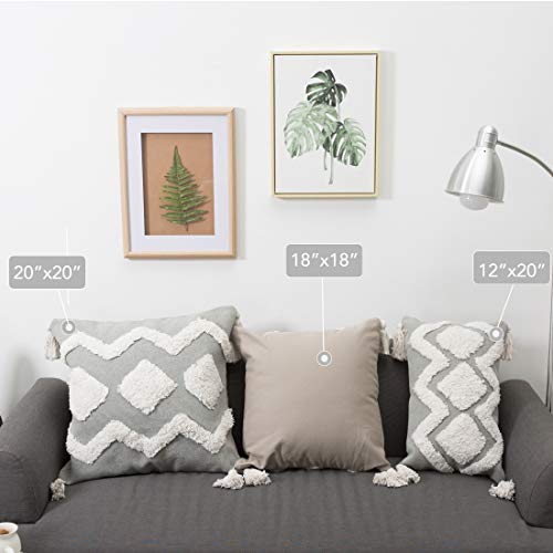 blue page Boho Neutral Decorative Pillow Cover with Tassel
