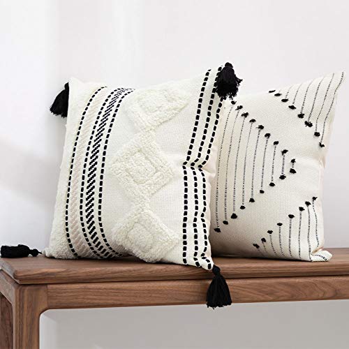 blue page Morocco Boho Decorative Diamond Pillow Covers 18X18 - Set of 2