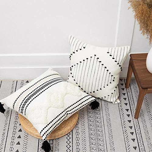 blue page Morocco Boho Decorative Diamond Pillow Covers 18X18 - Set of 2