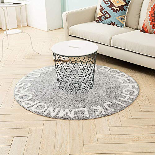 Round Kids Playroom ABC Rug