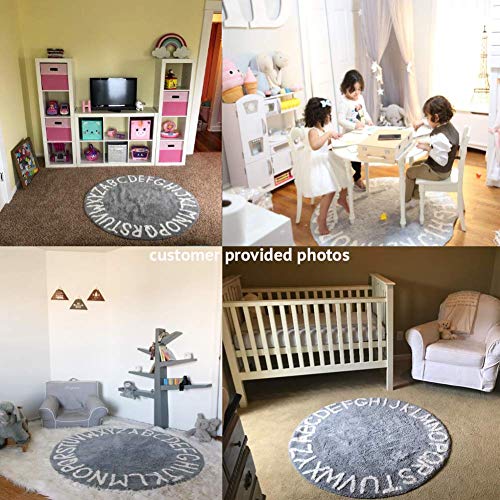 Round Kids Playroom ABC Rug