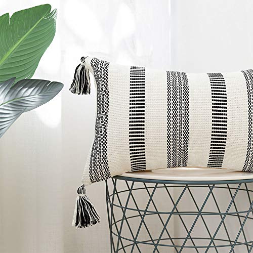 blue page Pack of 2 Decorative Cotton Woven Decorative Lumbar Throw Pillow Covers Set