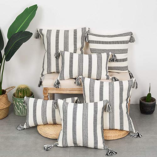 blue page Pack of 2 Decorative Cotton Woven Decorative Lumbar Throw Pillow Covers Set