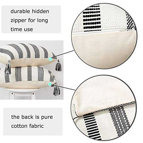 blue page Pack of 2 Decorative Cotton Woven Decorative Lumbar Throw Pillow Covers Set