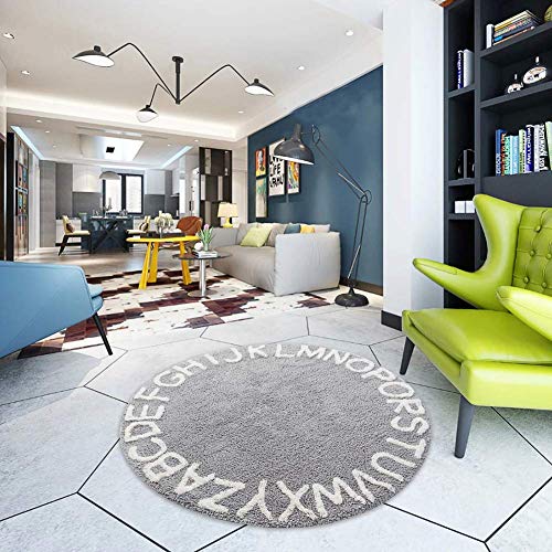 Round Kids Playroom ABC Rug