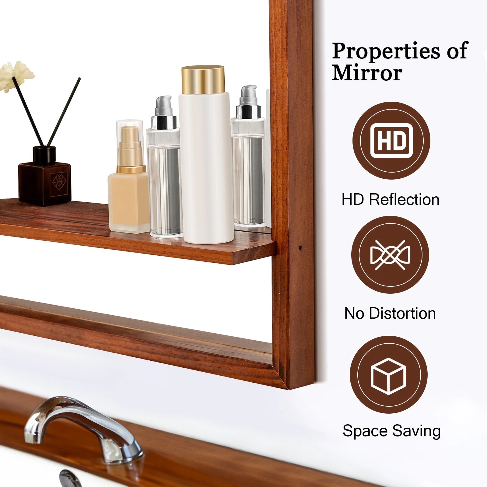 ULIKE Bathroom Mirror with Shelf