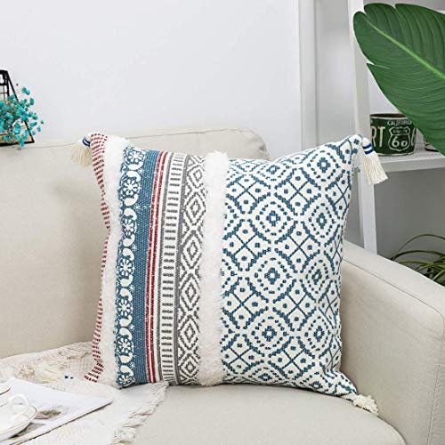 blue page Boho Decorative Sofa Throw Pillow Covers