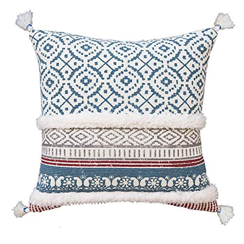 blue page Boho Decorative Sofa Throw Pillow Covers